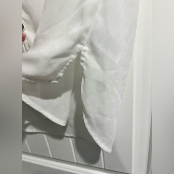 Maurice’s L large white lace sheer top shirt work dressy button‎ up women’s - Picture 5 of 8